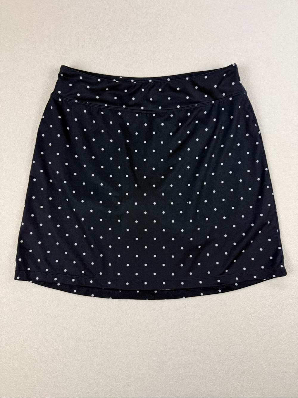 Seg’ments Luxe Polka Dot Skort Black White Stretch Pull On Golf Tennis Skirt